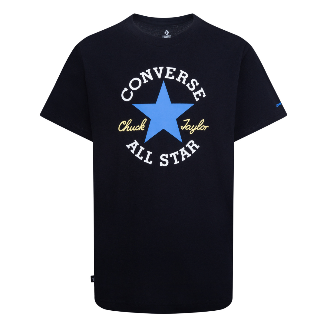 Converse t shirt kids black on sale