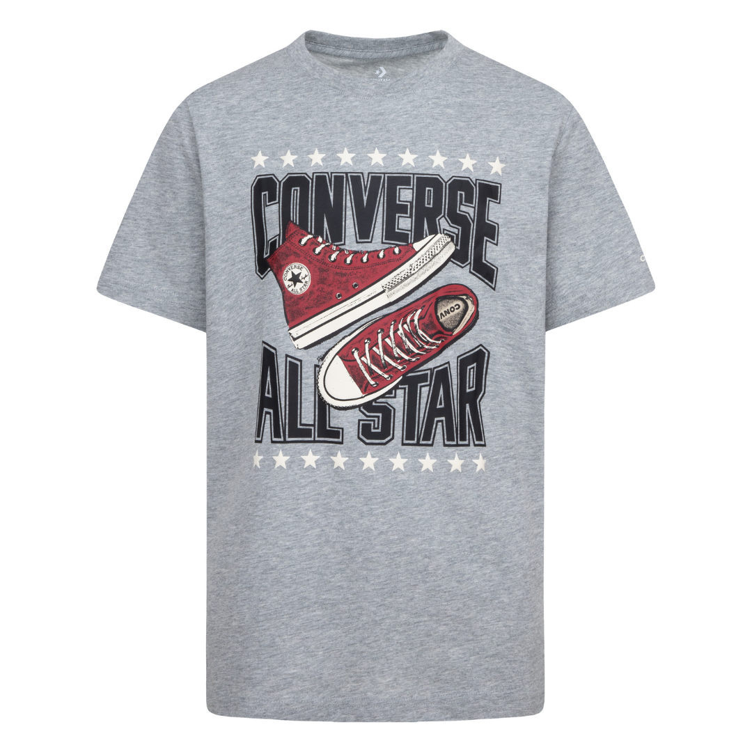 Converse t shirt grey on sale