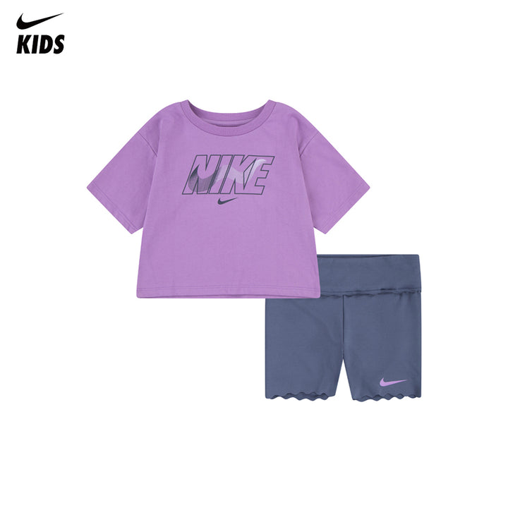 Nike Girls 2-Piece Swoosh Motion T-Shirt & Bike Shorts Set (Toddler)