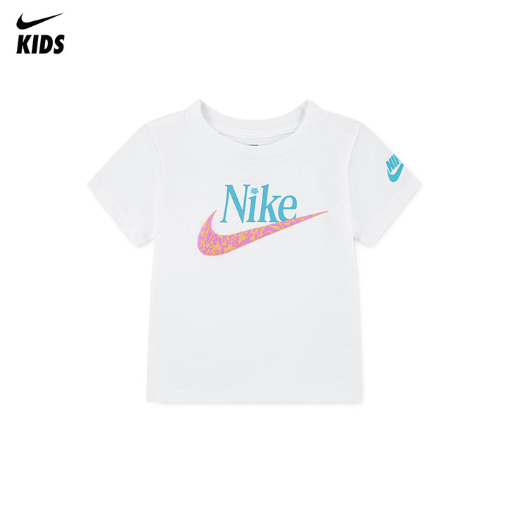 Nike Girls Wild Flower Futura White T-Shirt (Toddler)