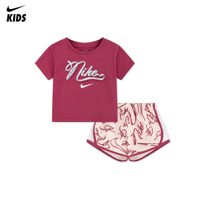 Nike Girls Essentials AOP Tempo Set Washed Coral (Toddlers)