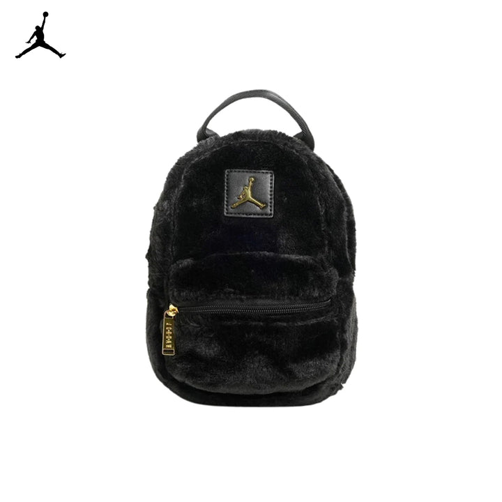 Jordan Girls Faux Fur Mini Black School Backpack
