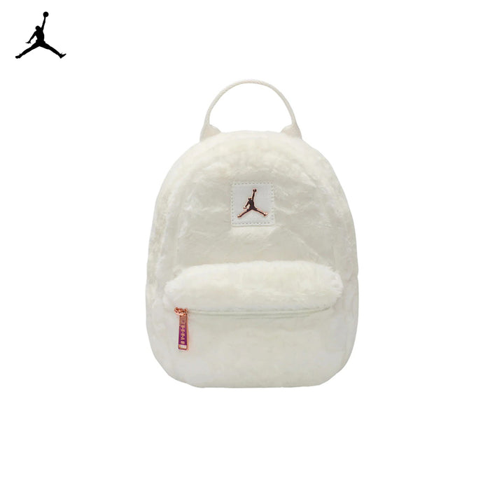 Jordan Girls Faux Fur Mini White School Backpack