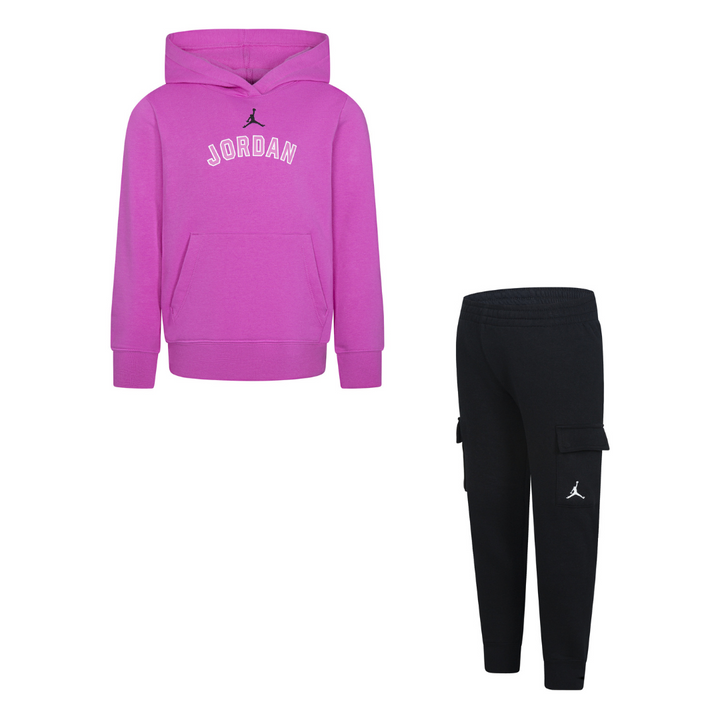 Jordan Y2K Fleece Hoodie & Pants Set Black (Little Kids)