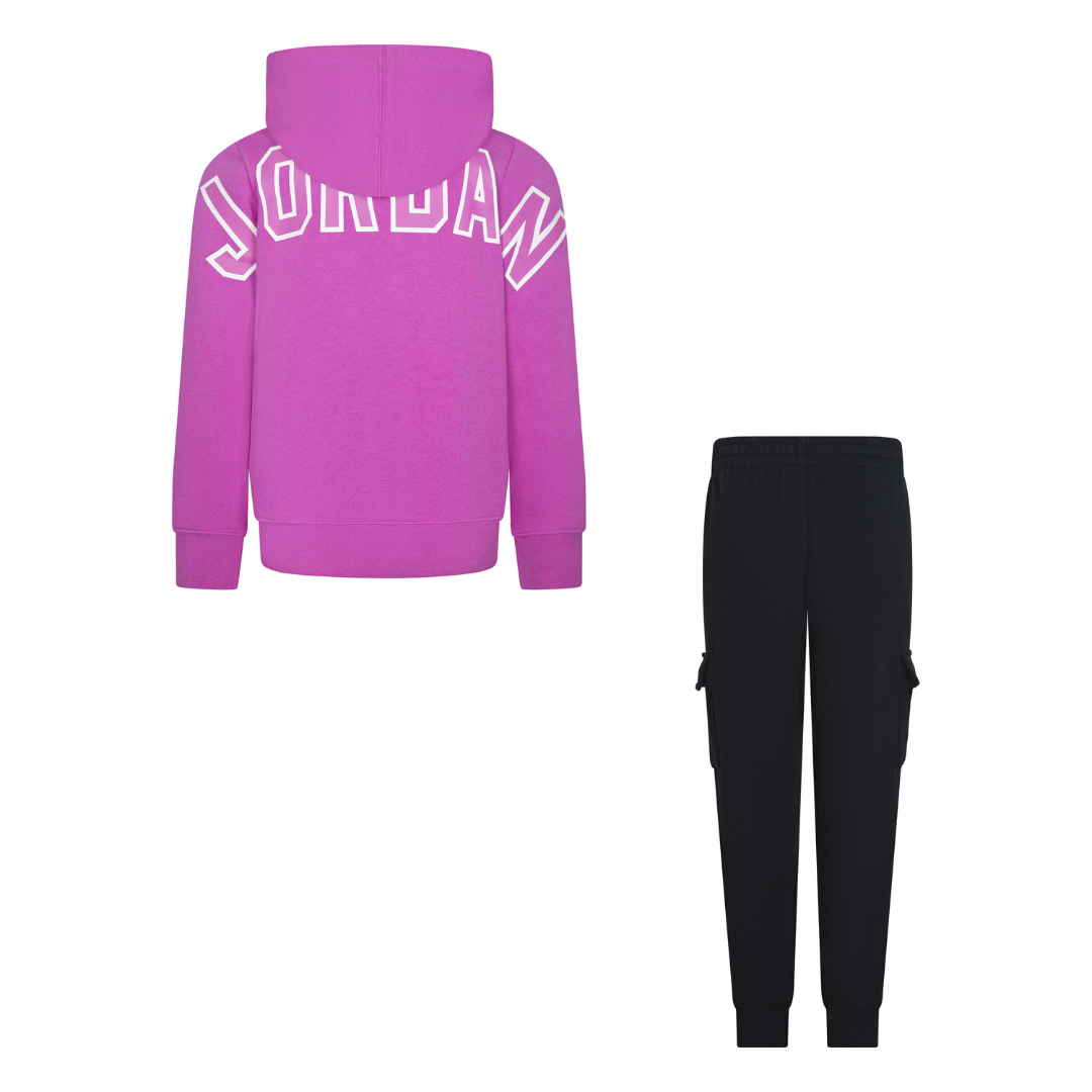 Jordan Y2K Fleece Hoodie & Pants Set Black (Little Kids)