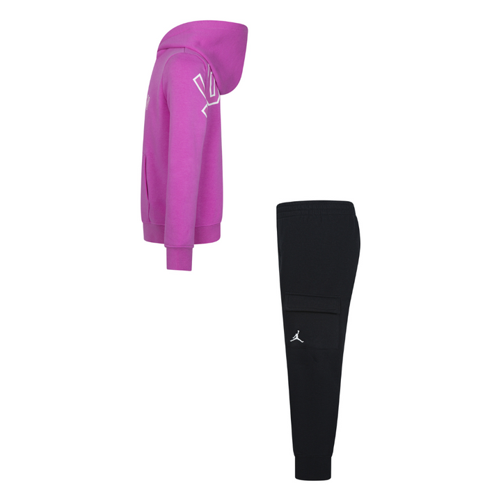 Jordan Y2K Fleece Hoodie & Pants Set Black (Little Kids)