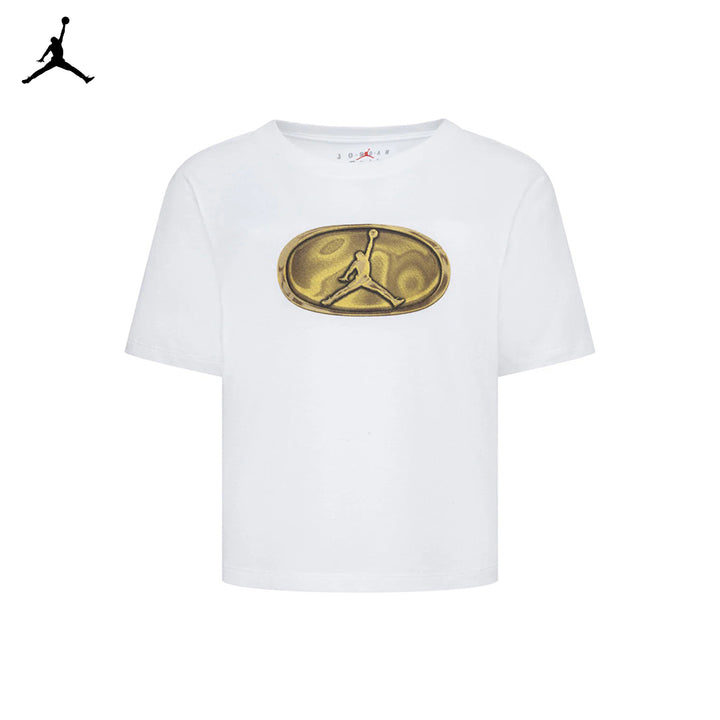 Jordan Girls 1st Baby Blue T-Shirt White (little Kids)