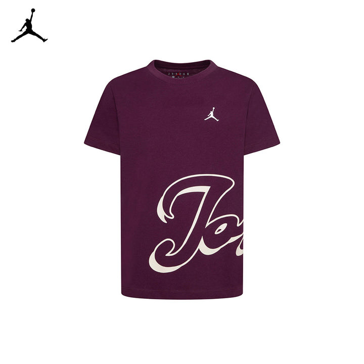 Jordan Girls Enchantment Script Purple T-Shirt (Big Kids)