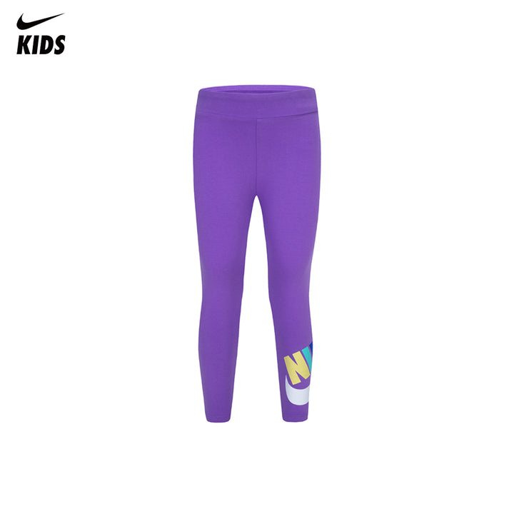 Nike Girls Club HBR High Rise Purple Leggings (Little Kids)