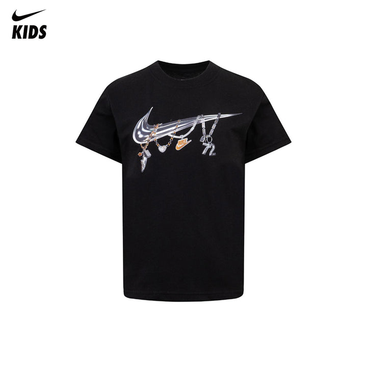 Nike Girls Shine Black T-Shirt (Little Kids)