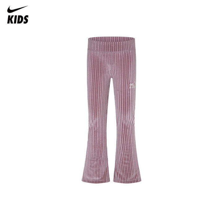 Nike Girls Flare Tights Cozy Rib Plum Pants (Little Kids)