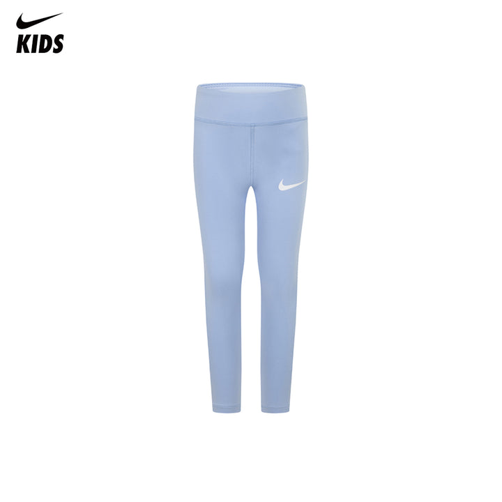 Nike Girls Swoosh Motion Dri-Fit Blue Leggings (Little Kids)