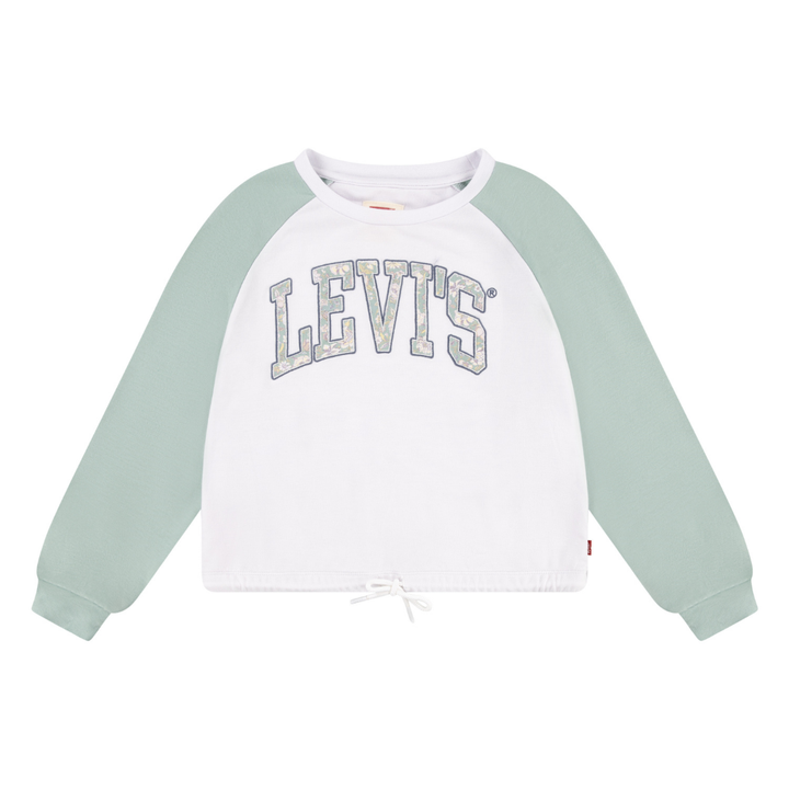 Levi's Collegiate Floral Long Sleeve Sleeve Top Blue Surf (Big Kids)