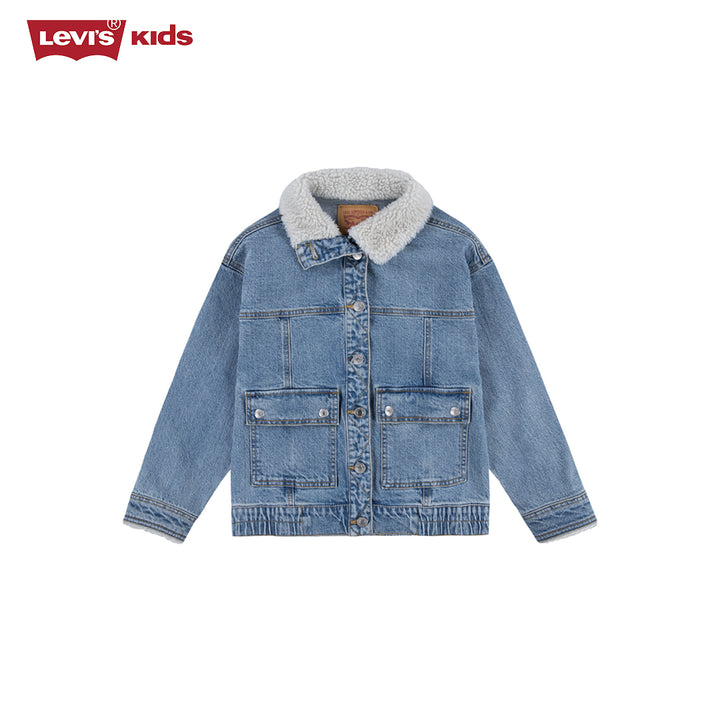 Levi's Girls Sherpa Collar Denim Jacket (Big Kids)