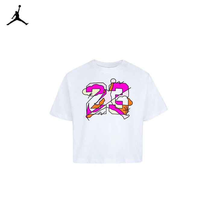 Jordan Girls Jumpman Street Style White T-Shirt (Big Kids)