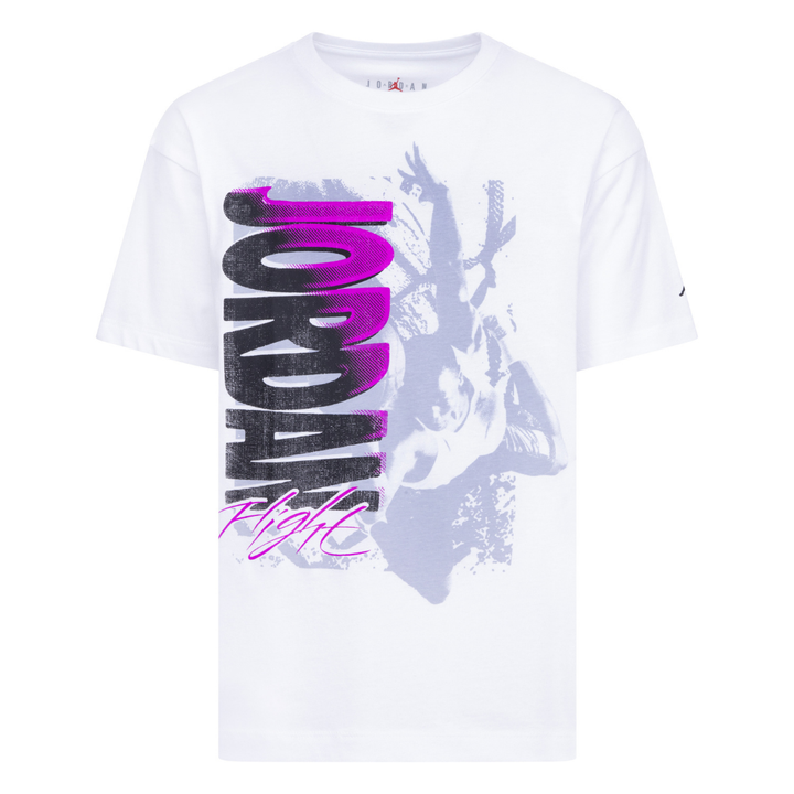 Jordan Throwback Flight Short Sleeve Tee White (Big Kids)