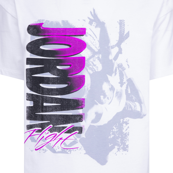 Jordan Throwback Flight Short Sleeve Tee White (Big Kids)