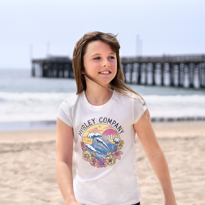 Hurley Coastal Marshmallow Tee (Big Kids)