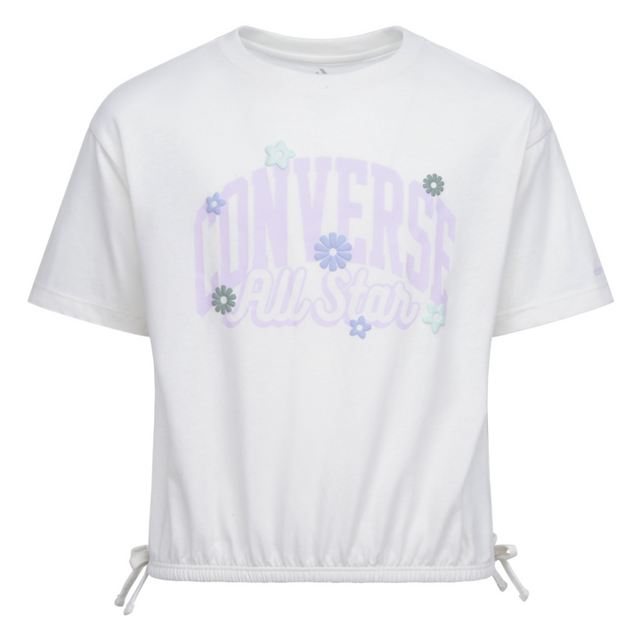 Converse Relaxed Graphic Tie Knit Tee Egret (Big Kids)
