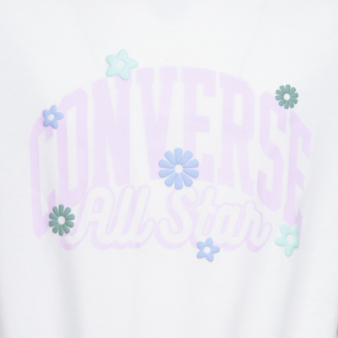 Converse Relaxed Graphic Tie Knit Tee Egret (Big Kids)
