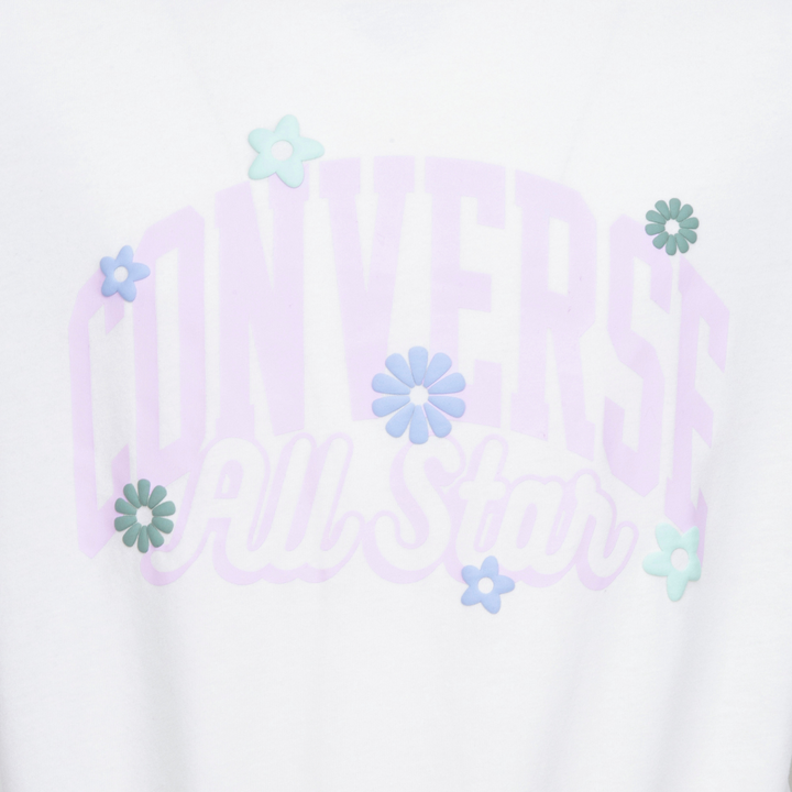 Converse Relaxed Graphic Tie Knit Tee Egret (Big Kids)