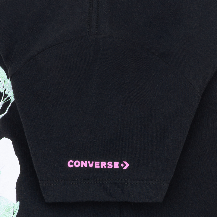 Converse Floral Sneaker Tee Black (Big Kids)