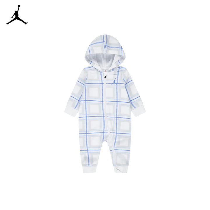 Jordan Brooklyn Essentials Holiday Coverall White Romper (Newborn)