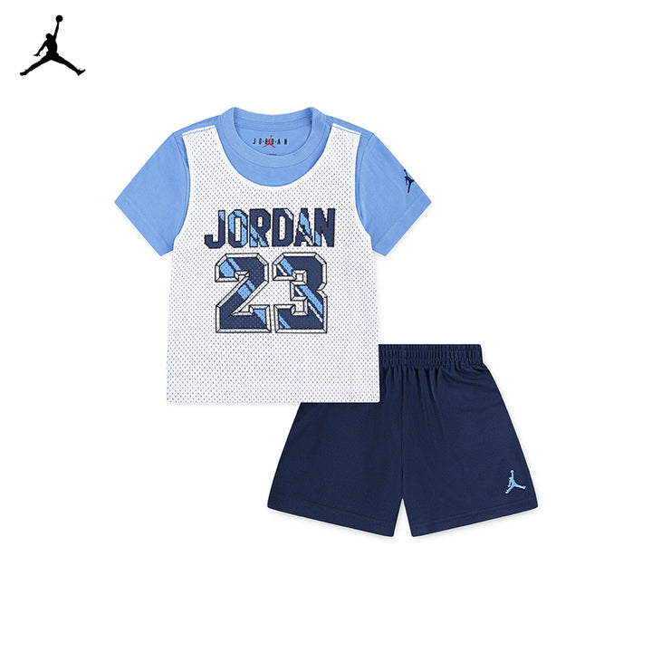 Jordan Boys 23 Jersey Short Set Midnight Navy (Toddler)