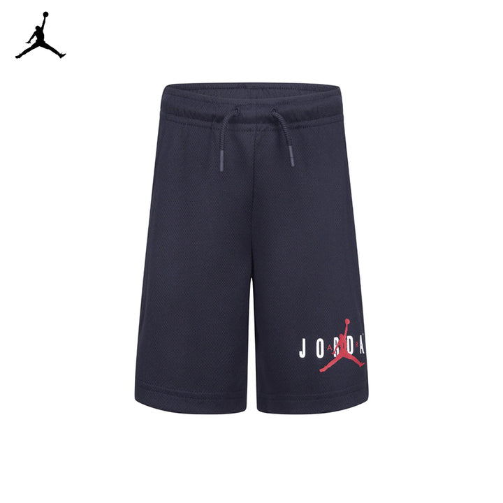 Jordan Boys Essentials Graphic Mesh Black Shorts (Little Kids)