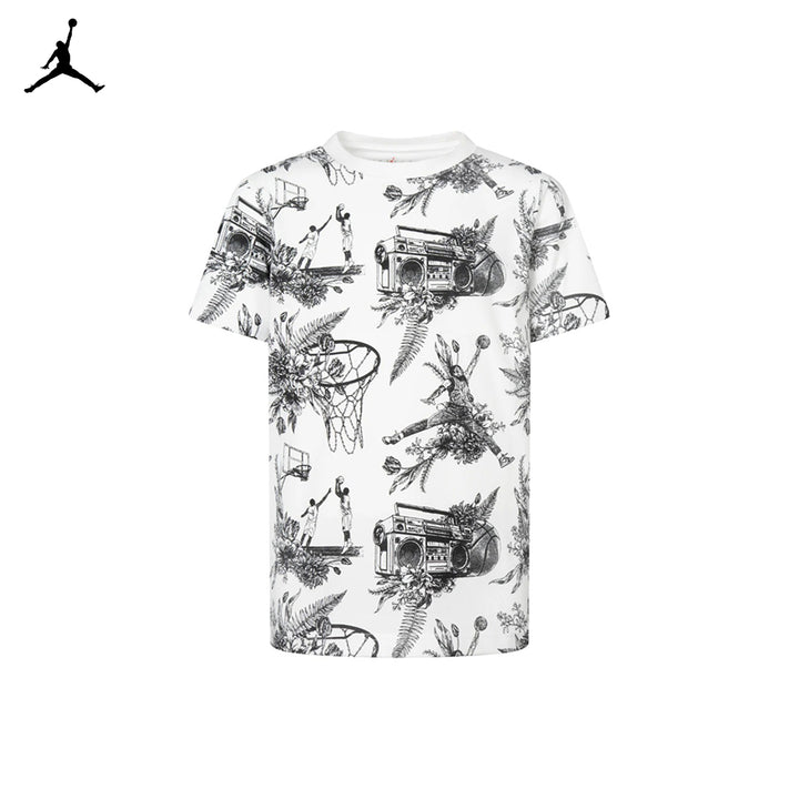 Jordan Boys Sports Sketch White T-Shirt (Little Kids)