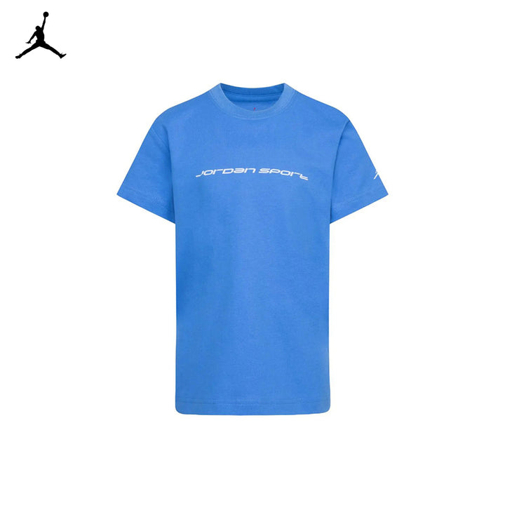 Jordan Boys Dri-Fit Sports Blue T-Shirt (Little Kids)