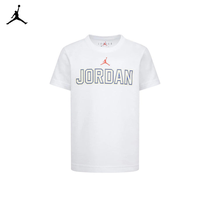 Jordan Boys Level Up White T-Shirt (Little Kids)
