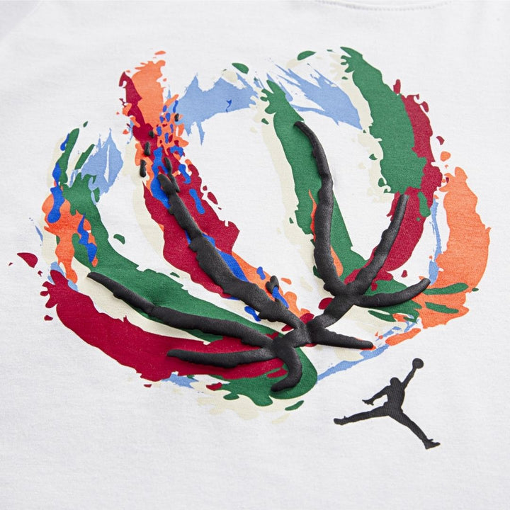 Jordan Boys Basketball Fire T-Shirt White (Little Kids)