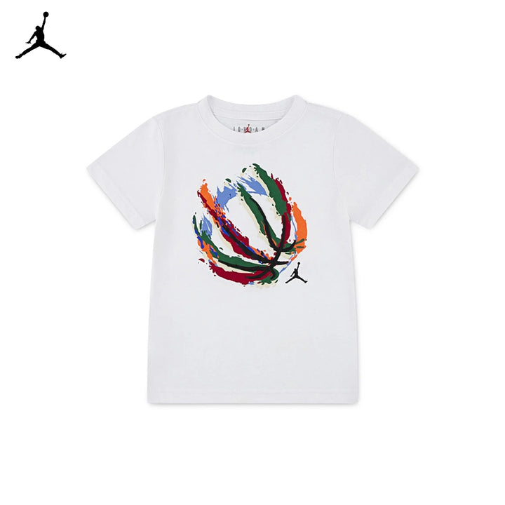 Jordan Boys Basketball Fire White T-Shirt (Little Kids)