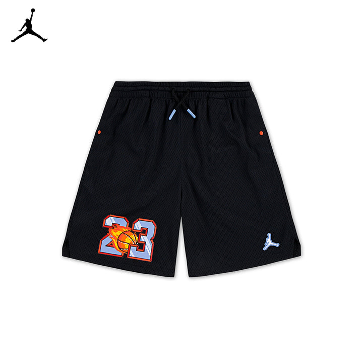 Jordan Boys Customized Air 23 Flame Black Shorts (Little Kids)