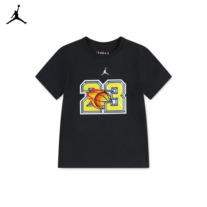 Jordan Boys Customized Air 23 Flame Black T-Shirt (Little Kids)