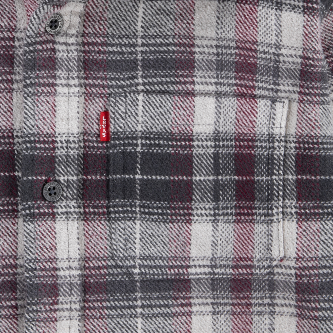 Levi's Hooded Flannel Shirt Castlerock (Big Kids)