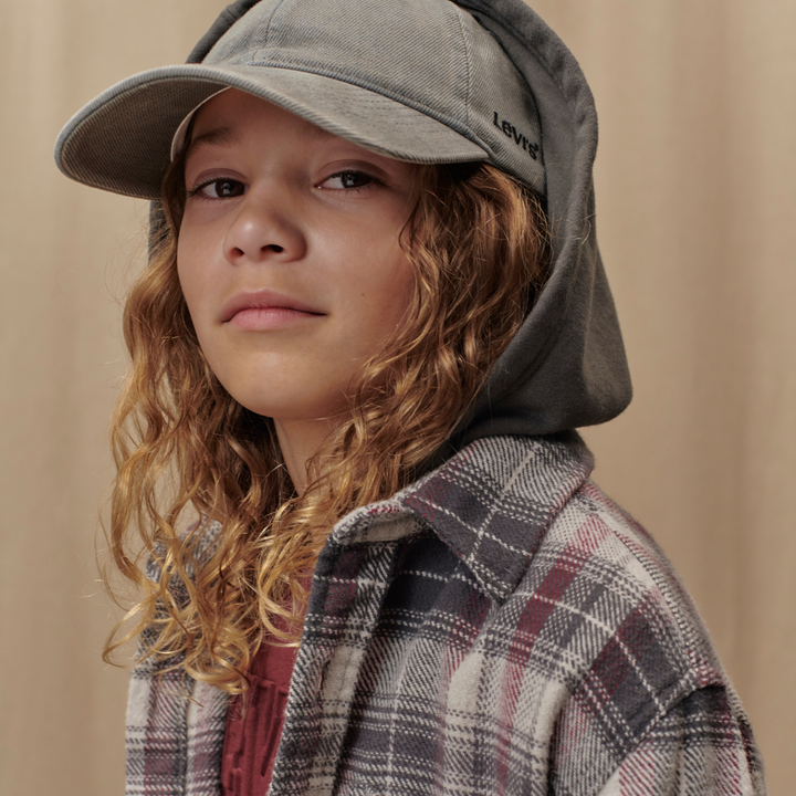 Levi's Hooded Flannel Shirt Castlerock (Big Kids)