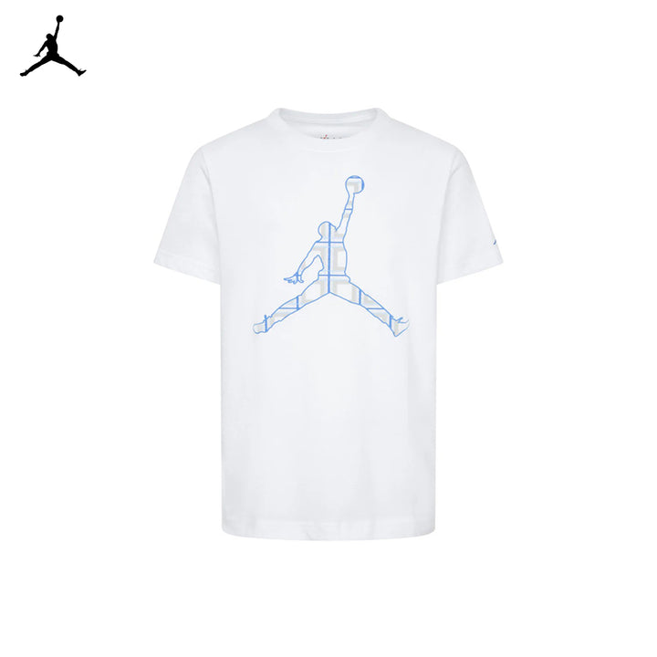 Jordan Boys Jumpman Plaid Print White T-Shirt (Big Kids)