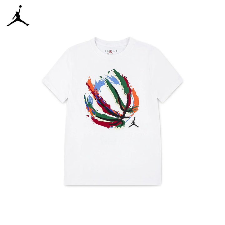 Jordan Boys Basketball Fire T-Shirt White (Big Kids)