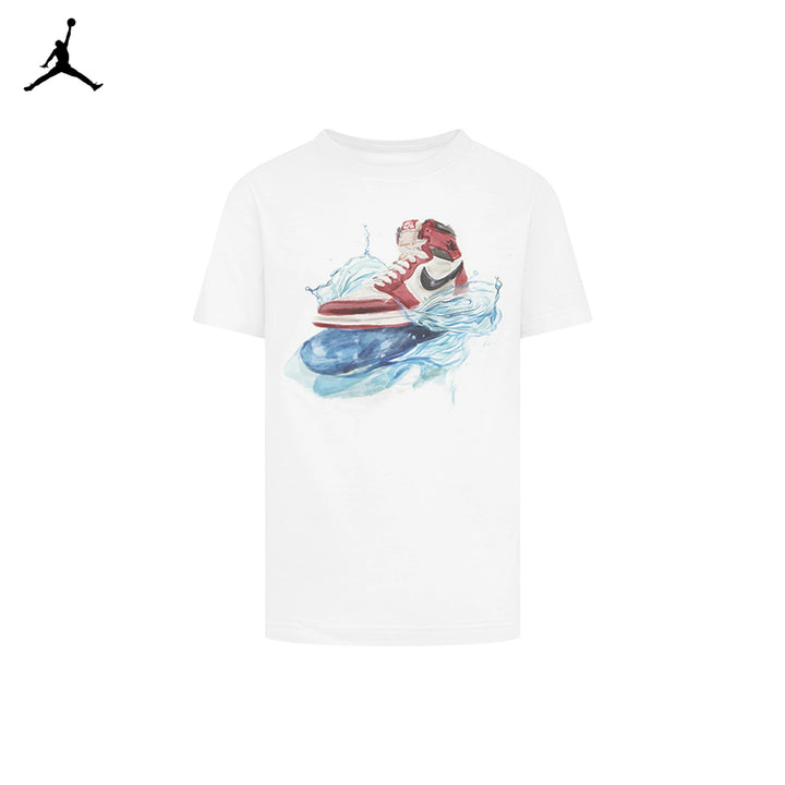 Jordan Boys AJ1 Wave White T-Shirt (Big Kids)