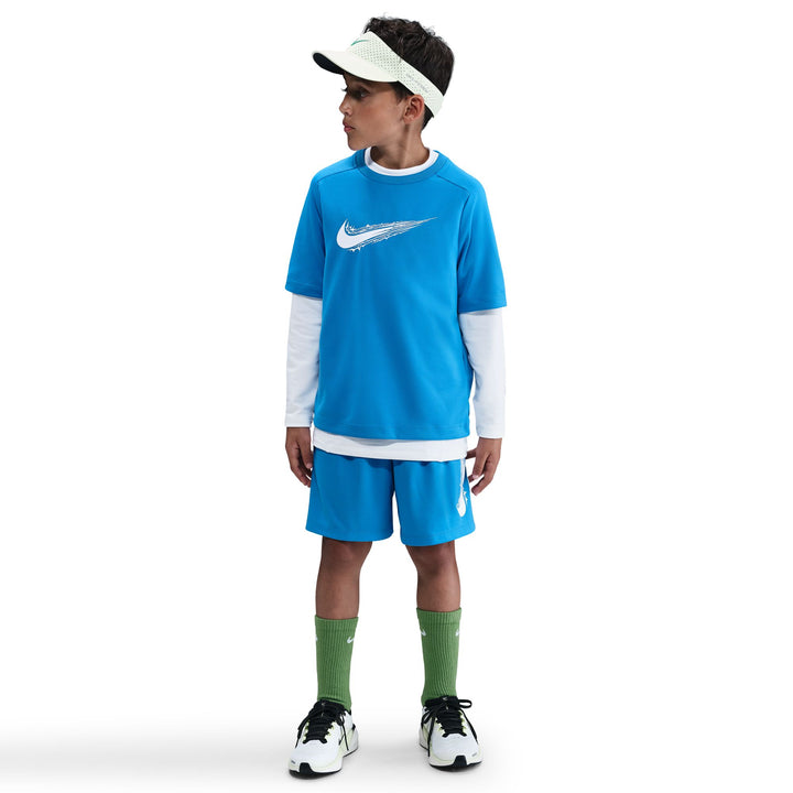 Nike Boys Multi Dri-FIT Short-Sleeve T-Shirt Blue/White (Big Kids)