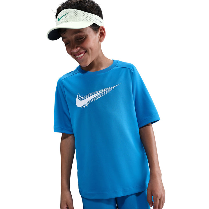 Nike Boys Multi Dri-FIT Short-Sleeve T-Shirt Blue/White (Big Kids)