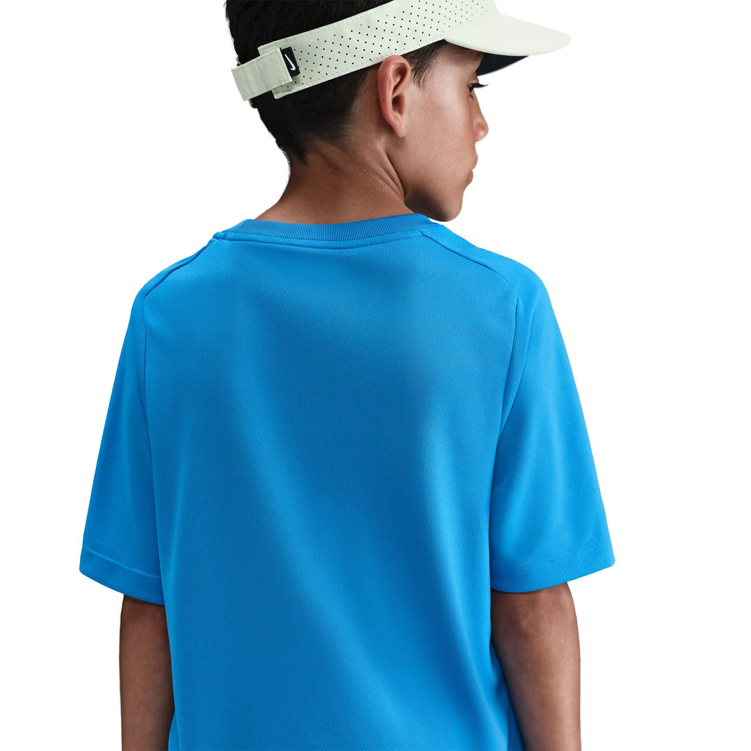 Nike Boys Multi Dri-FIT Short-Sleeve T-Shirt Blue/White (Big Kids)
