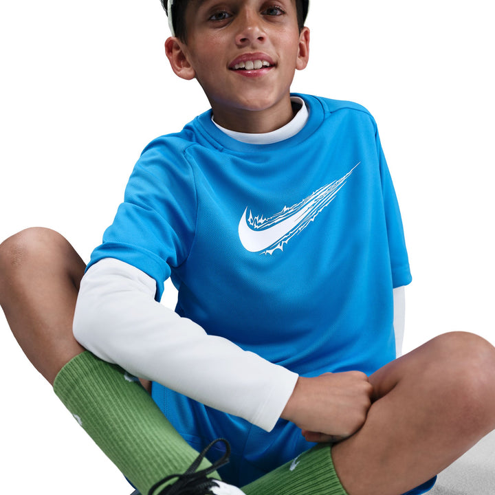 Nike Boys Multi Dri-FIT Short-Sleeve T-Shirt Blue/White (Big Kids)