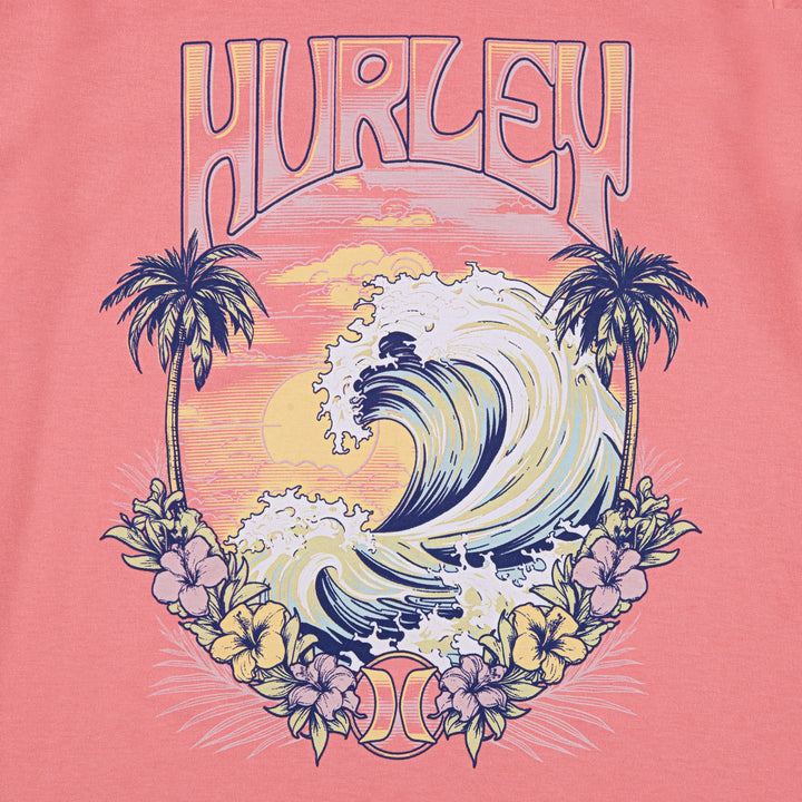 Hurley Girls Sunset Tide Short Sleeve Tee (Big Kids)