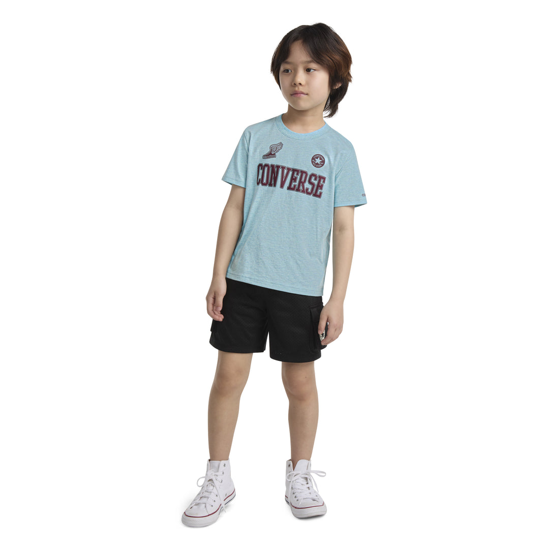 Converse Boys Multi Hit Winged Sneakers Blue T-Shirt (Little Kids)