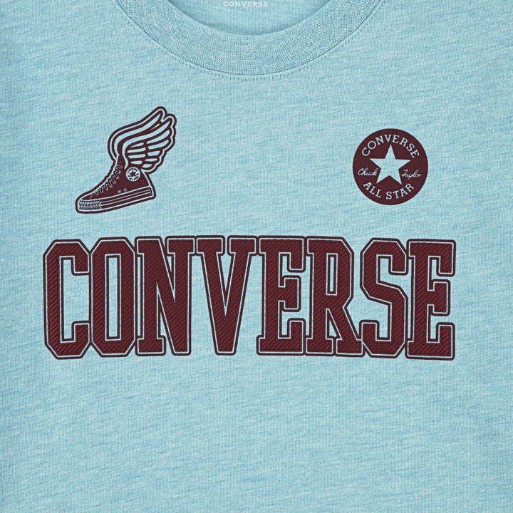 Converse Boys Multi Hit Winged Sneakers Blue T-Shirt (Little Kids)