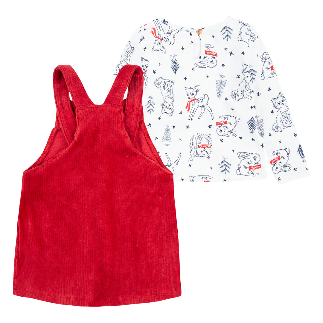 Levi's Girls Top Skirt 2 Piece Set Red (Infant)