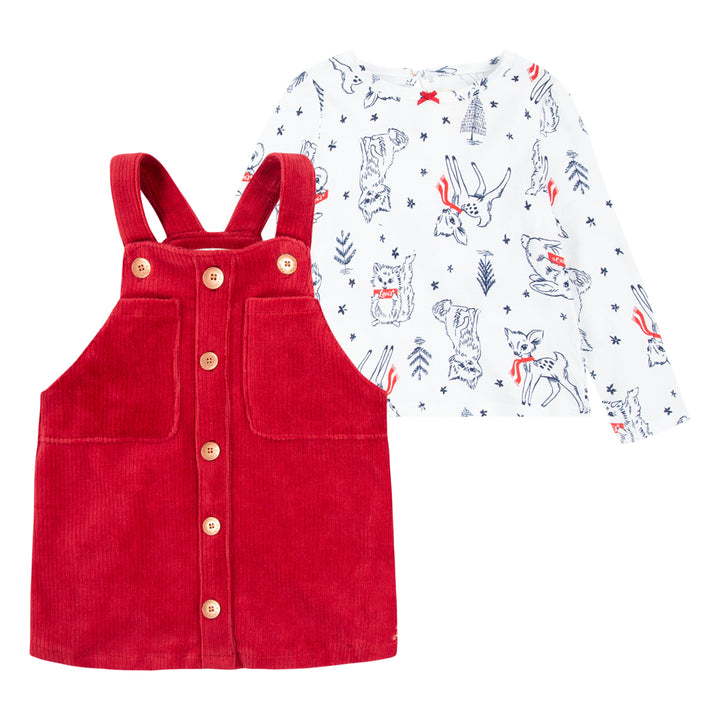 Levi's Girls Top Skirt 2 Piece Set Red (Infant)